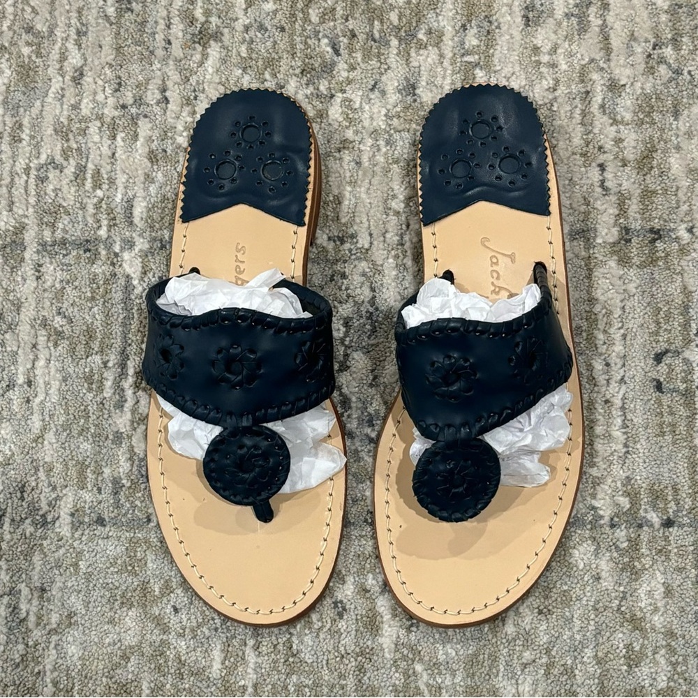 New! Jack Rogers Jack Flat Sandal Midnight Navy Blue Size 7 - Picture 3 of 10